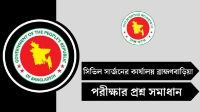 সিভিল সার্জনের কার্যালয় ব্রাহ্মণবাড়িয়া পরীক্ষার রেজাল্ট ২০২৫