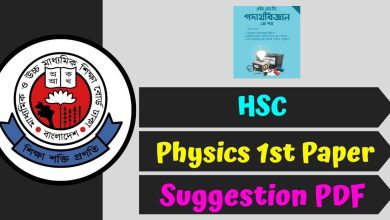 HSC 2025 Physics 1st Paper Suggestion 2025 PDF Download