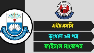 এইচএসসি ভূগোল ১ম পত্র ফাইনাল সাজেশন ২০২৫